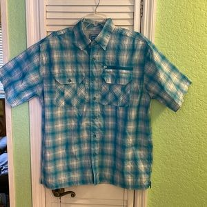 Reel Legends Mens Short-Sleeve Causal Button Down Shirt Medium